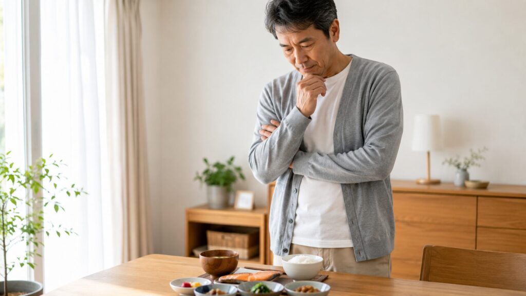 50代男性が食事改善を考えているイメージ