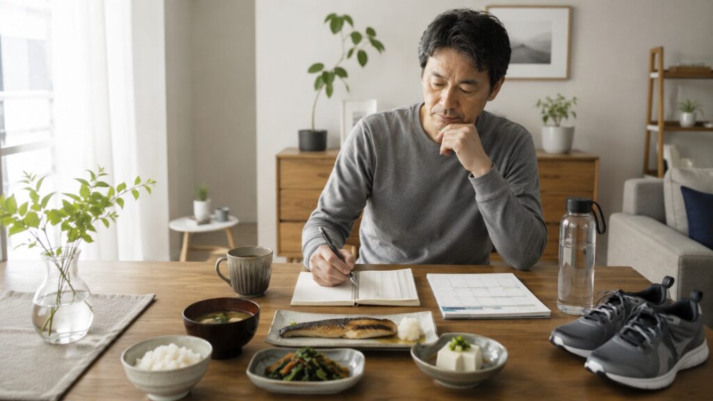 50代男性の体重管理を全体バランスで考えるイメージ