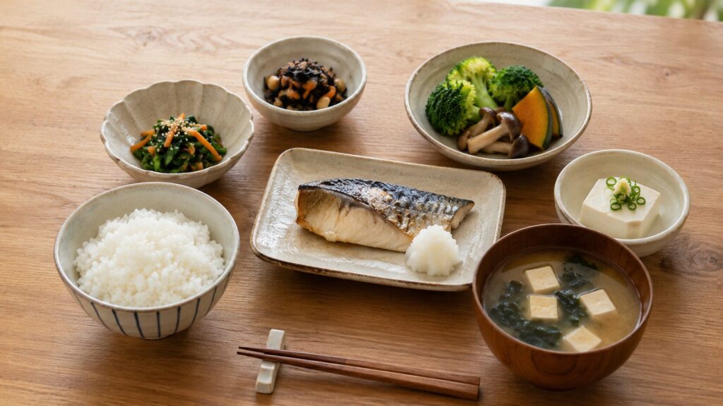 50代男性向けの基本的な和食中心の食事例