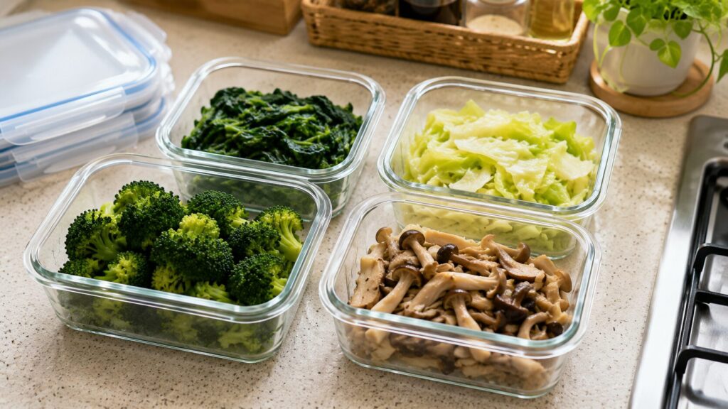 作り置き用に準備した茹で野菜