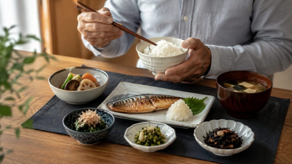 50代男性向けの無理なく続けやすい食事改善イメージ