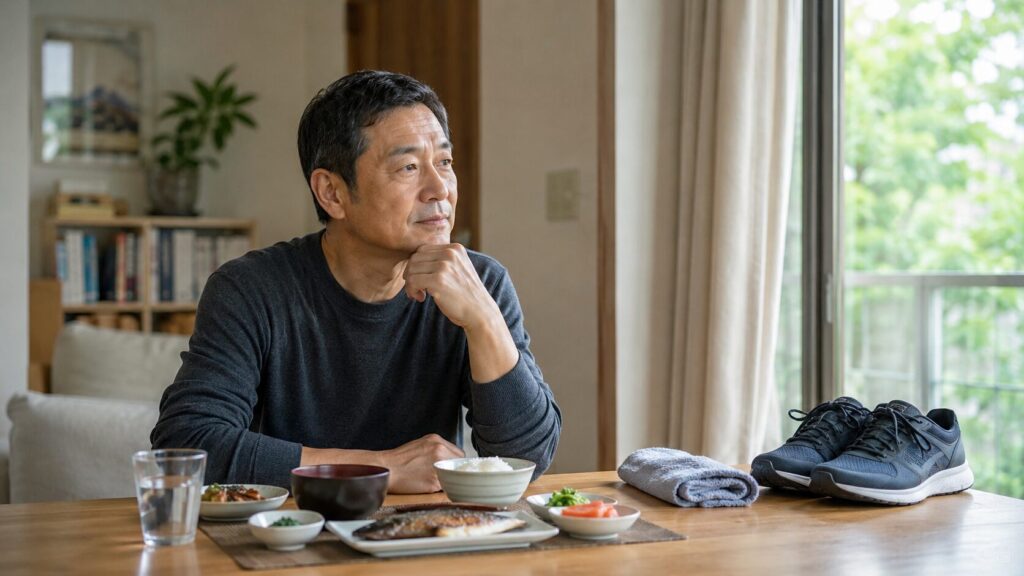 50代男性の活動量や代謝の変化をイメージした写真
