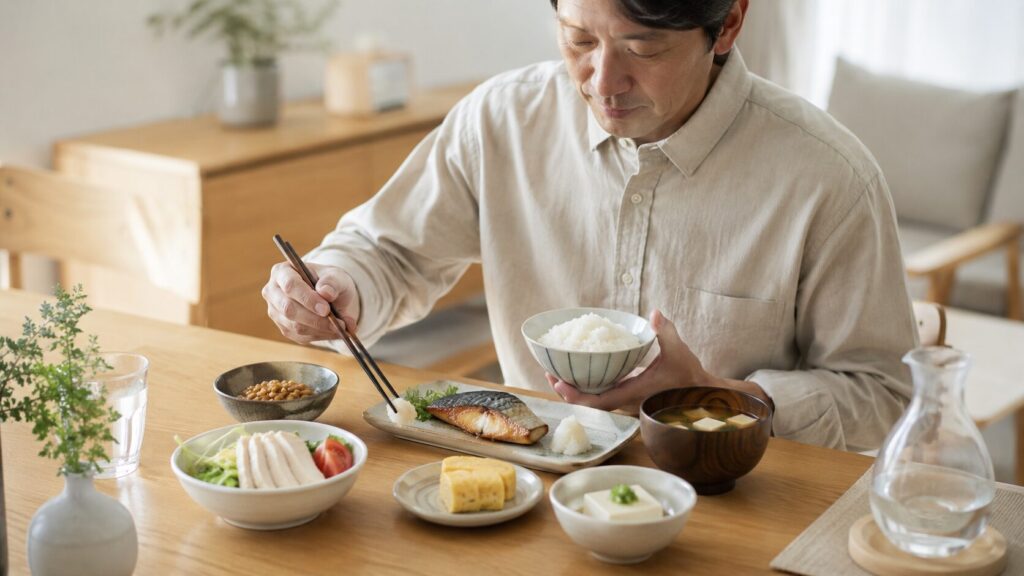 50代男性向けのたんぱく質を意識した食事イメージ