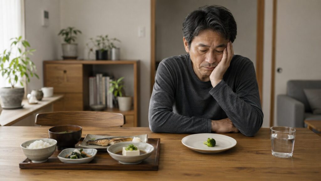 50代男性の極端な食事制限を表したイメージ