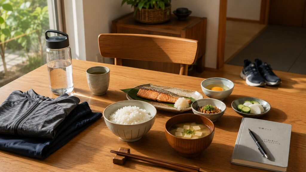 50代男性の筋肉維持を意識した無理のない食事管理イメージ