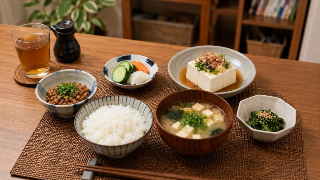 豆腐と納豆を活用した50代男性向けの夕食