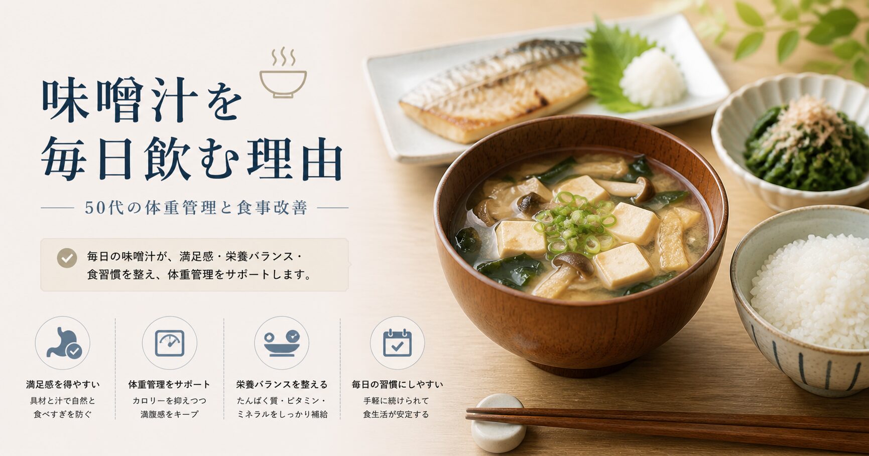 50代男性｜味噌汁を毎日飲むと食事が安定しやすい理由